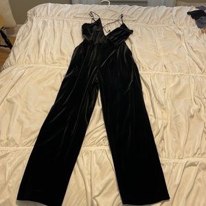 Express black velvet jumpsuit